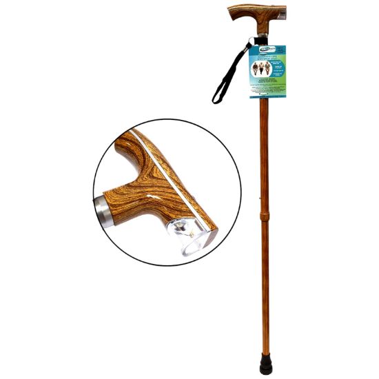 Picture of Light Up Oak Effect Walking Stick