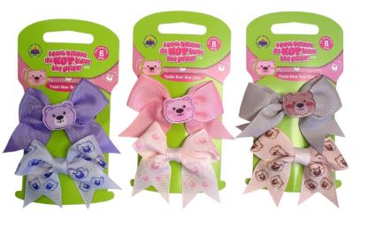 Picture of ICB  - 2pk Teddy Bow Hair Clips