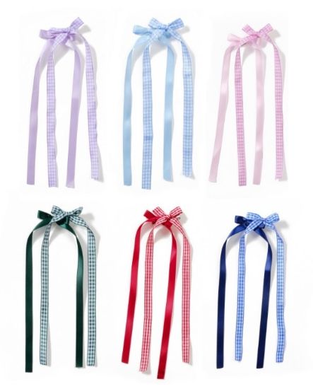 Picture of ICB - 2pk Double Gingham Bow Hair Clips