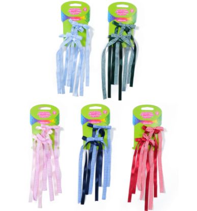 Picture of ICB - 2pk Double Gingham Bow Hair Clips