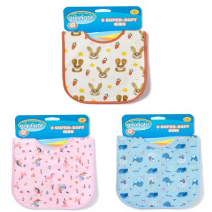 Picture of Griptight 3 Pack Printed Bibs ZERO VAT