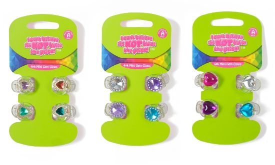 Picture of ICB - 4pk Gem Hair Clips