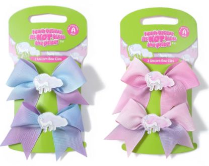 Picture of ICB - Unicorn Bow Hair Clip 2PK