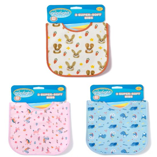 Picture of Griptight 3 Pack Printed Bibs ZERO VAT