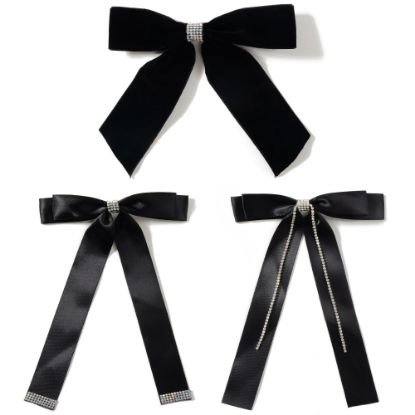 Picture of Shimmers - Black & Crystal Bow Barrette