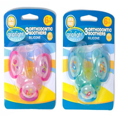 Picture of Griptight - 3 Orthodontic Soothers 6M+