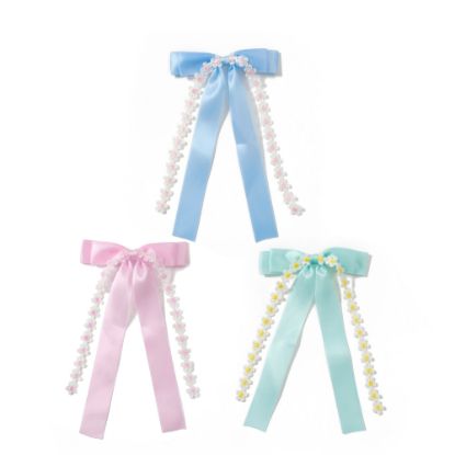 Picture of ICB  - Tail Bow Barrette with Flowers