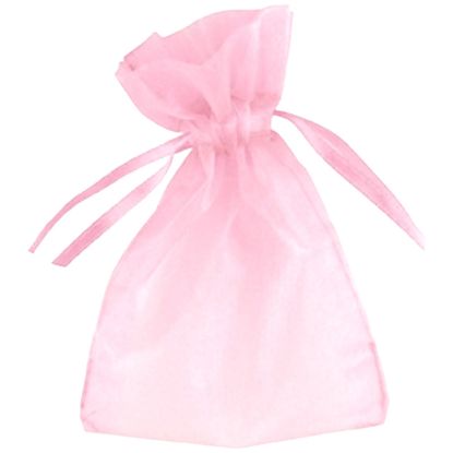 Picture of Organza Gift Bags pink & white 10x14cm