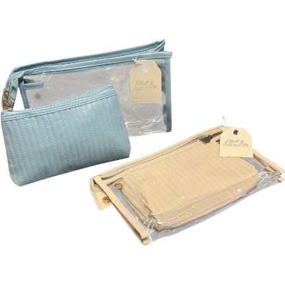 Picture of X2+ 2 in 1 Cosmetic Bag Duck Egg & Beige