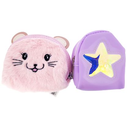 Picture of Fur Cat Face and Star PVC Coin Purses