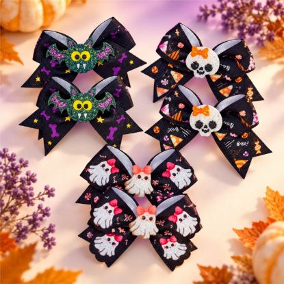 Picture of Halloween 2pk Bow Clips - on clip strip